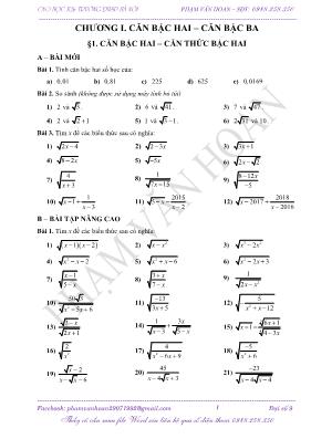 Bài tập Chương I môn Đại số Lớp 9 - Phạm Văn Hoan